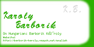 karoly barborik business card